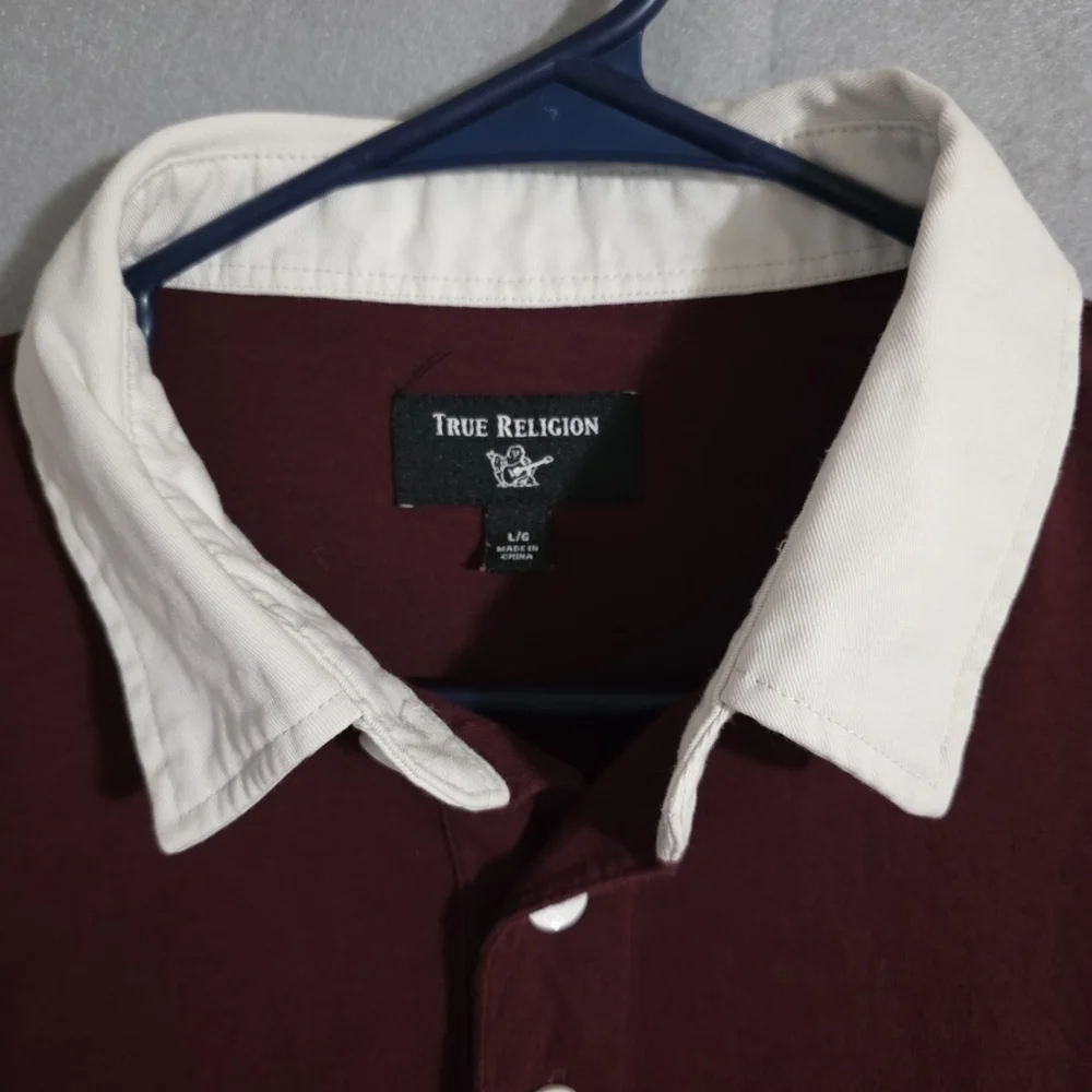 True Religion Mens Color Block Rugby Shirt 100% Cotton 104933 Size Large